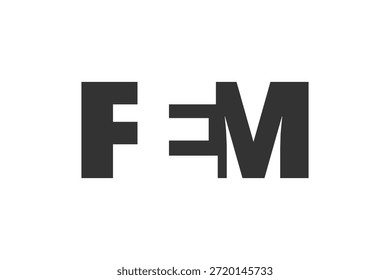 Diseño del logotipo de FEM. Letra inicial F E M estilo de letra en negrita para startups tecnológicas, consultoría, marca corporativa. Nombre creativo de la empresa, titulares de la tipografía, identidad, logotipo de moda. Ilustración vectorial.