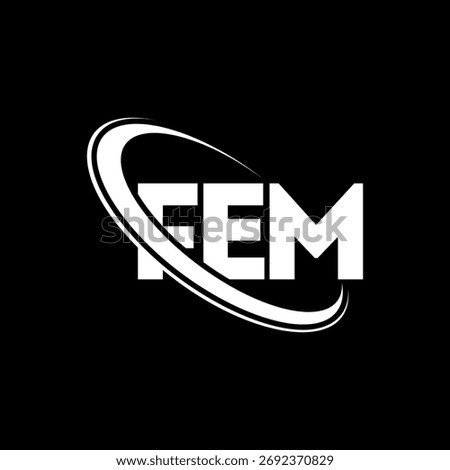 FEM logo. FEM letter. FEM letter logo design. Initials FEM logo linked with circle and uppercase monogram logo. FEM-typography for technology, business and real estate brand.