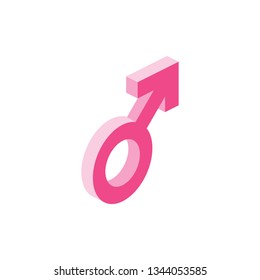 Female 3d vector icon isometric pink and blue color minimalism illustrate