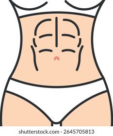 Abdômen feminino com definição extrema e músculos bem definidos