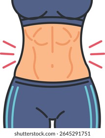 Ícone de abdômen feminino plano design