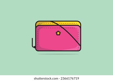 Female accessories, elegant events purses vector illustration. Beauty fashion objects icon concept. Girls Purse or Handbag vector design isolated on green background.