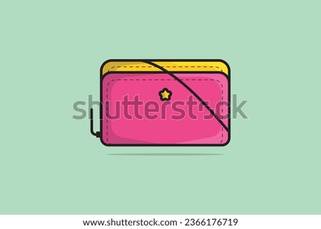 Female accessories, elegant events purses vector illustration. Beauty fashion objects icon concept. Girls Purse or Handbag vector design isolated on green background.