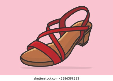 Female Accessories, Elegant Events Sandal Shoe vector illustration. Beauty fashion objects icon concept. Girls footwear sandal vector design with shadow.