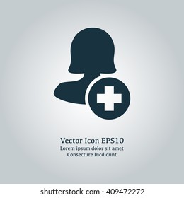 Female add user icon
