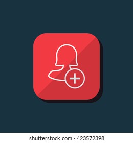 Female add user icon