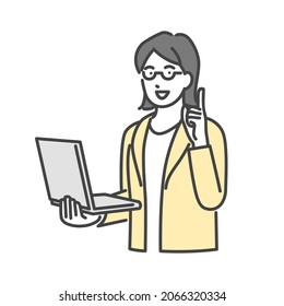 Female advisor with a laptop