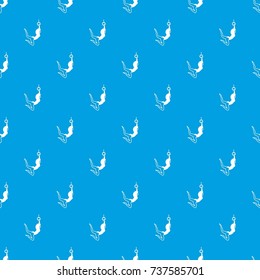 Female aerialist pattern repeat seamless in blue color for any design. Vector geometric illustration