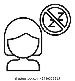Female age depression icon outline vector. Menopause cycle. Wife change reproductive
