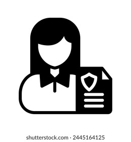 Female Agent icon in vector. Logotype
