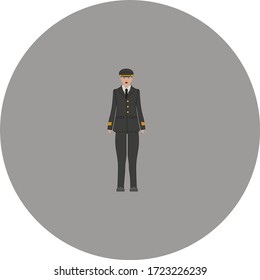 female airplane pilot. illustration for web and mobile design.