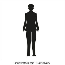 female airplane pilot. illustration for web and mobile design.