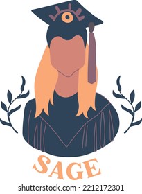 Female alumnus, sage woman archetype.