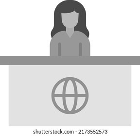 Female Anchor icon vector image. Can also be used for News and Multimedia. Suitable for mobile apps, web apps and print media.
