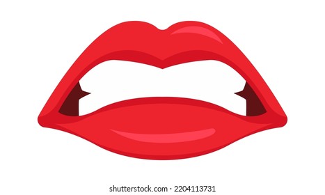 Female Angry Lips. Vector Illustration