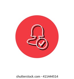 Female approve user icon