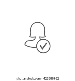 Female Approve User Icon