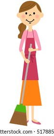 The female of the apron cleaned out