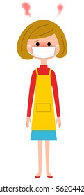 The female of the apron who becomes feverish