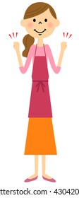 The female of the apron who does an insisted pose