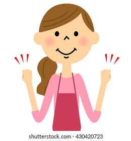 The female of the apron who does an insisted pose
