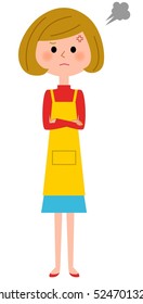 The female of the apron who gets angry