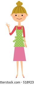 The female of the apron,OK sign