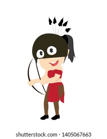 Female Archer Tribe Vector Illustration Design