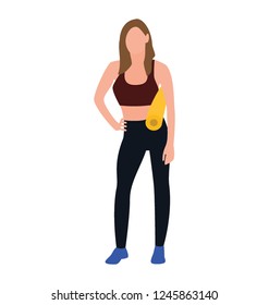 Female architect holding map flat icon