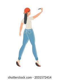 female artist drawing professional character