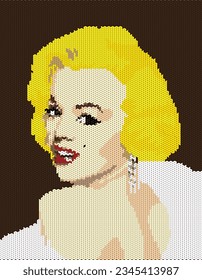 female artist knitting pattern eps 10 vector