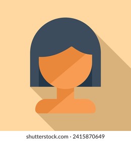 Female artist wig icon flat vector. Fashion head. Model fake style