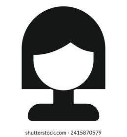 Female artist wig icon simple vector. Fashion head. Model fake style