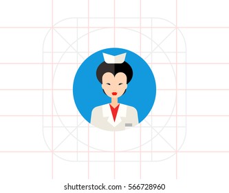 Female Asian doctor icon
