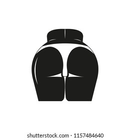 Female ass icon. Simple vector illustration on white background.