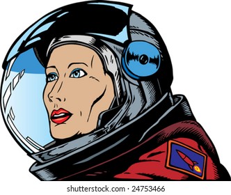 Female Astronaut in space