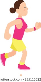 Female athlete is jogging, embodying the spirit of fitness and representing the benefits of regular exercise for overall well being