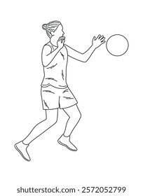 Female athlete performing a dynamic throw while playing a ball sport in a training session