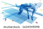 Female athlete performing high jump