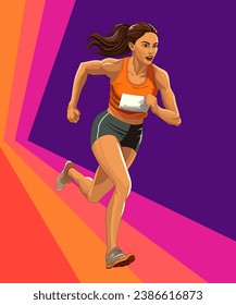 Female athlete, Running Girl, 100 
hundred meter running, International Game, Speed, Woman Power, Sports, 