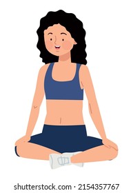 female athlete seated in lotus position