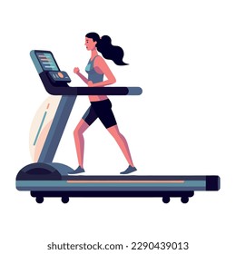 female athlete walking in treadmill character