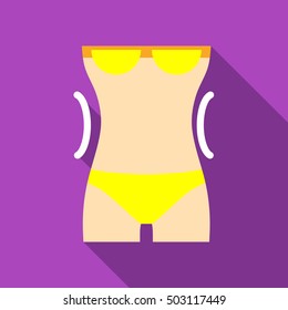Female athletic body icon. Flat illustration of female athletic body vector icon for web