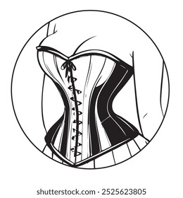 Female attribute emphasizing the figure corset. Vector illustration.