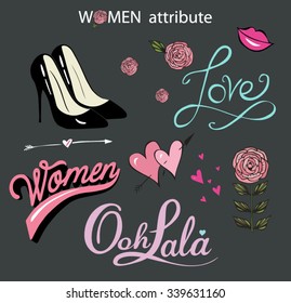 female attributes from flowers of lips of inscriptions 