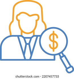Female Auditor vector icon. Can be used for printing, mobile and web applications.