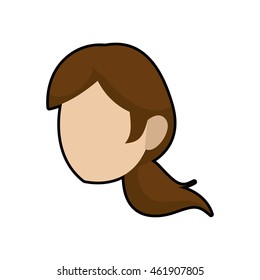 Female avatar concept represented by woman head icon. Isolated and flat illustration