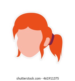 Female avatar concept represented by woman head icon. Isolated and flat illustration