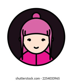 avatar femenino con cara creativa