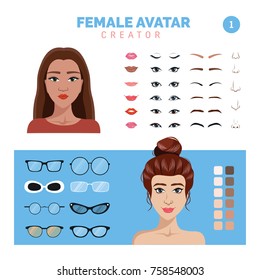 Female Avatar Creator Vector